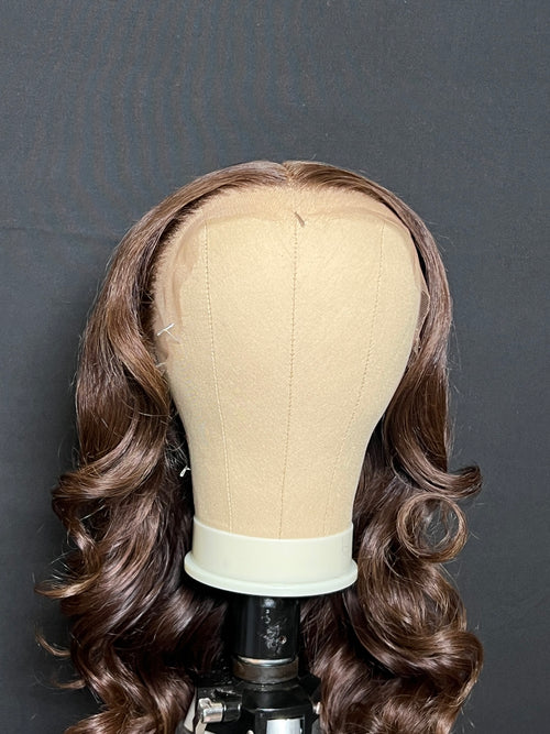 Chocolate Brown Crown 22-inch HD 13x6 body wave wig