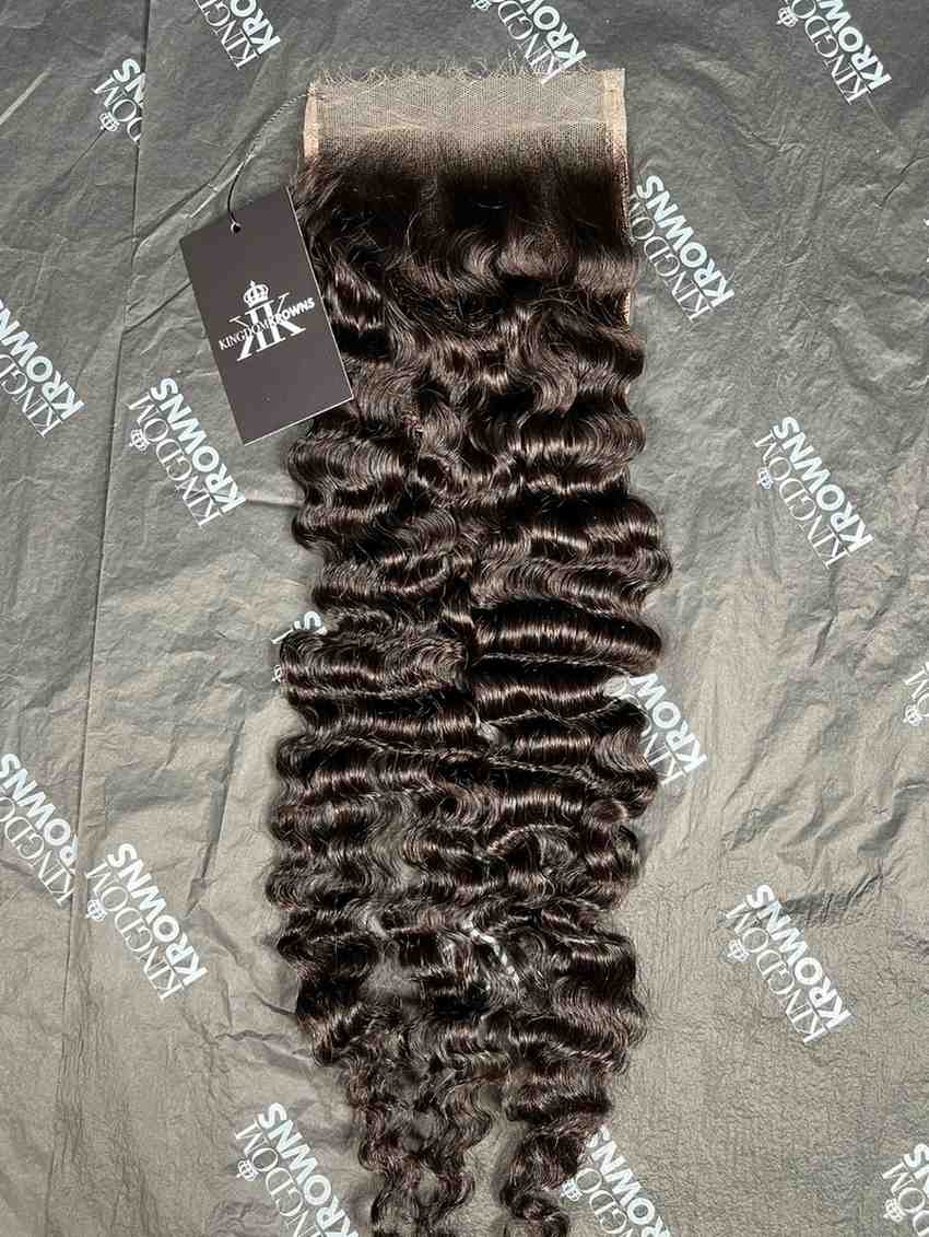 Natural black human hair HD lace frontal or closure by Kingdom Krowns