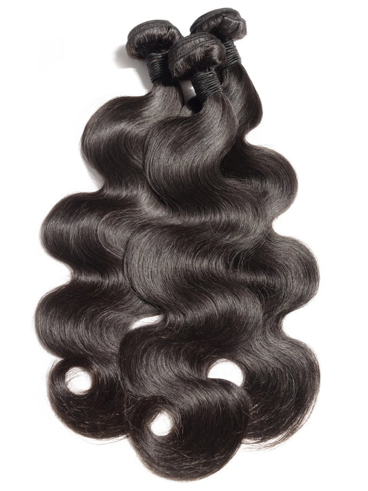 Natural black virgin human hair bundles, three-bundle deal by Kingdom Krowns